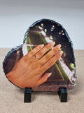 Custom Slate Photo Heart 14cm