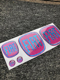 Fiat 500 Gel Badges ALL GLITTER Front, Back Steering Wheel & Key Fob Gels