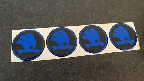 Skoda Octavia 56mm Wheel Centre Badges Chrome, Glitter & Reflective colours