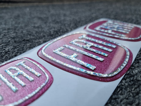 Fiat 500 3D Gel Badges Front, Back & Steering Wheel  Gels  ALL GLITTER