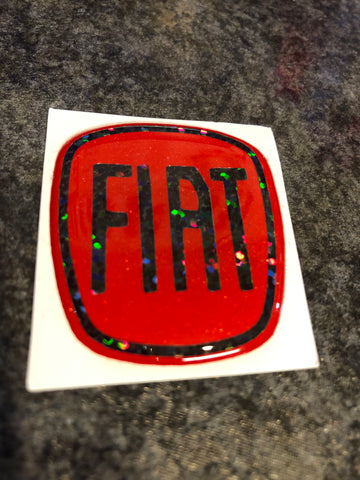 Fiat 500 Gel Badges PARTIAL GLITTER Steering Wheel Only
