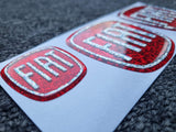 Fiat 500 3D Gel Badges Front, Back & Steering Wheel  Gels  ALL GLITTER