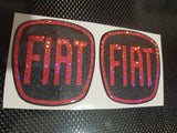 Fiat 500 Gel Badges ALL GLITTER Front And Back only