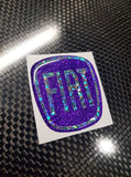 Fiat 500 Gel Badges ALL GLITTER Front And Back only