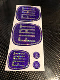 Fiat 500 Gel Badges ALL GLITTER Front, Back Steering Wheel & Key Fob Gels