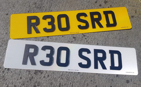 Carbon Effect Laser Cut Acrylic Number Plates