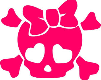 Girly Skull Decal