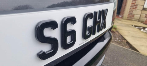Laser Cut Acrylic 6mm Gel Topped Road Legal Number Plates