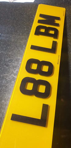 Laser Cut Glitter Acrylic Road Legal Number Plates