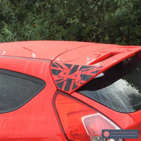 Fiesta Mk7 & Mk7.5 Spoiler flag decal with F1 Style Race number